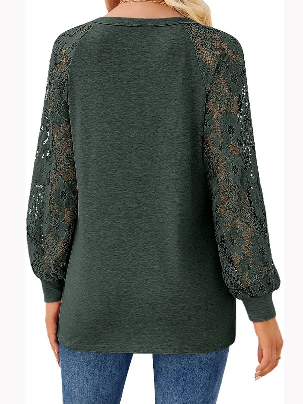 Women's Lace Stitching Long Sleeve T-Shirt