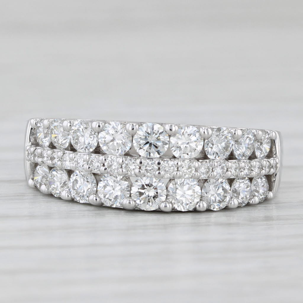 1.31ctw Diamond Ring 14k White Gold Size 8 Wedding Anniversary Band
