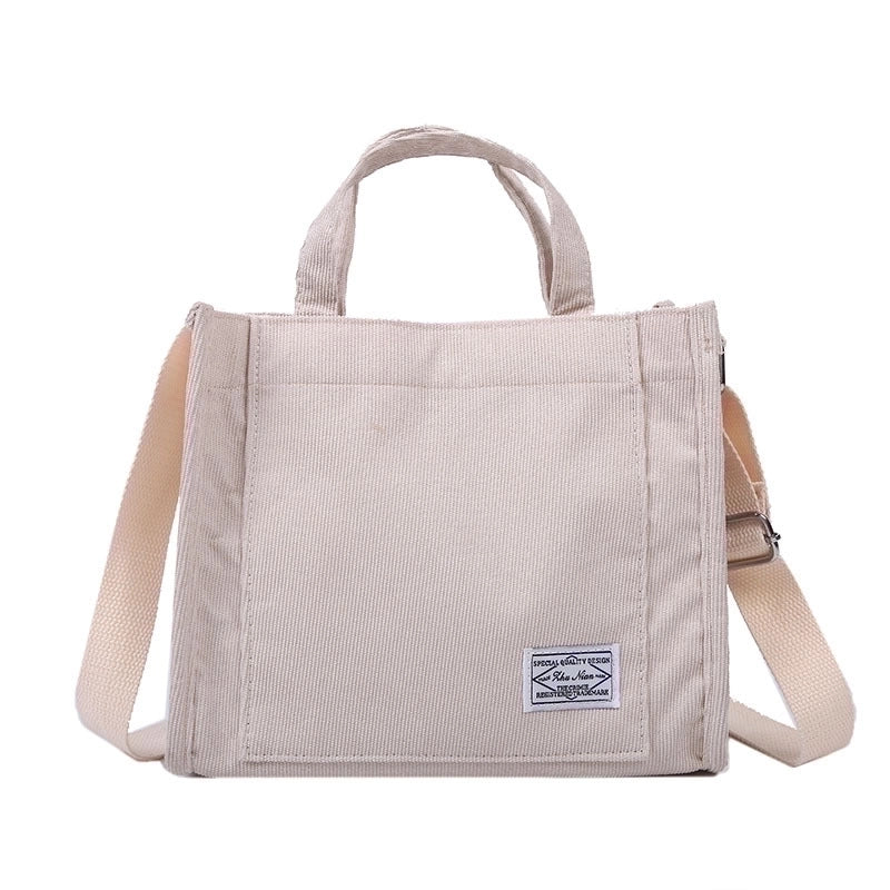 Women's Medium Summer Corduroy Solid Color Basic Square Magnetic Buckle Handbag