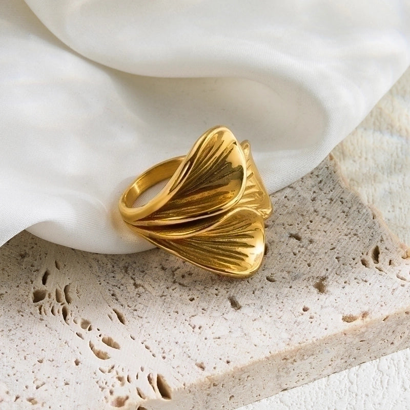 2 Pieces IG Style Minimalist Geometric 304 Stainless Steel 18K Gold Plated Plating Stainless Steel Rings