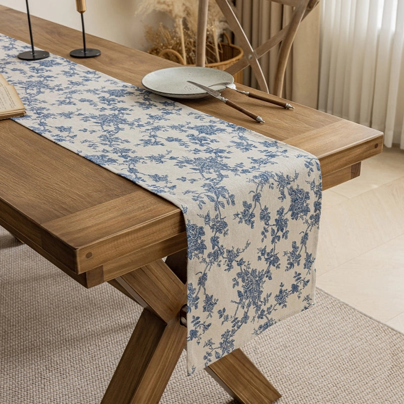 Retro Stripe Plaid Flower Cotton And Linen Tablecloths