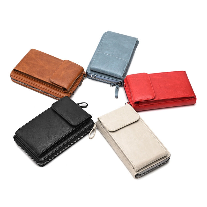 Women's Small Pu Leather Solid Color Vintage Style Classic Style Flip Cover Phone Wallets