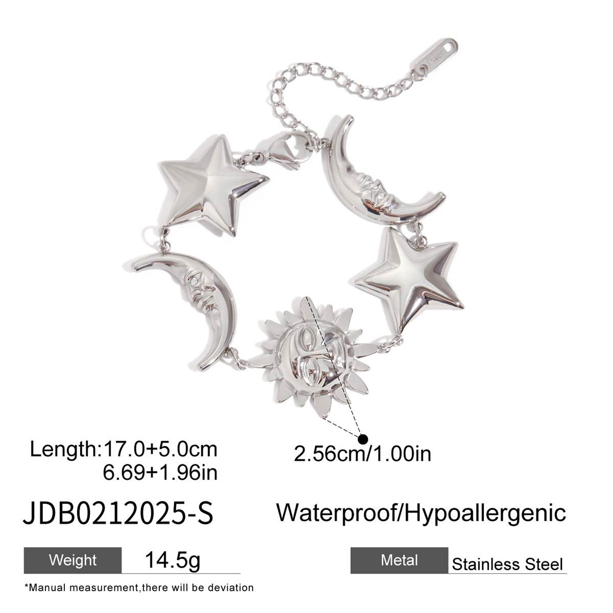 18K Gold Stainless Steel Star Bracelet Jewelry Titanium Steel