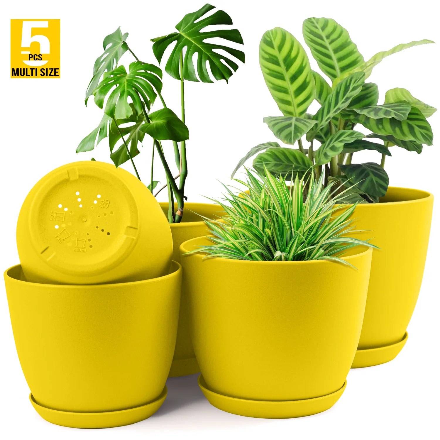 5pcs Plastic Flower Pot Set