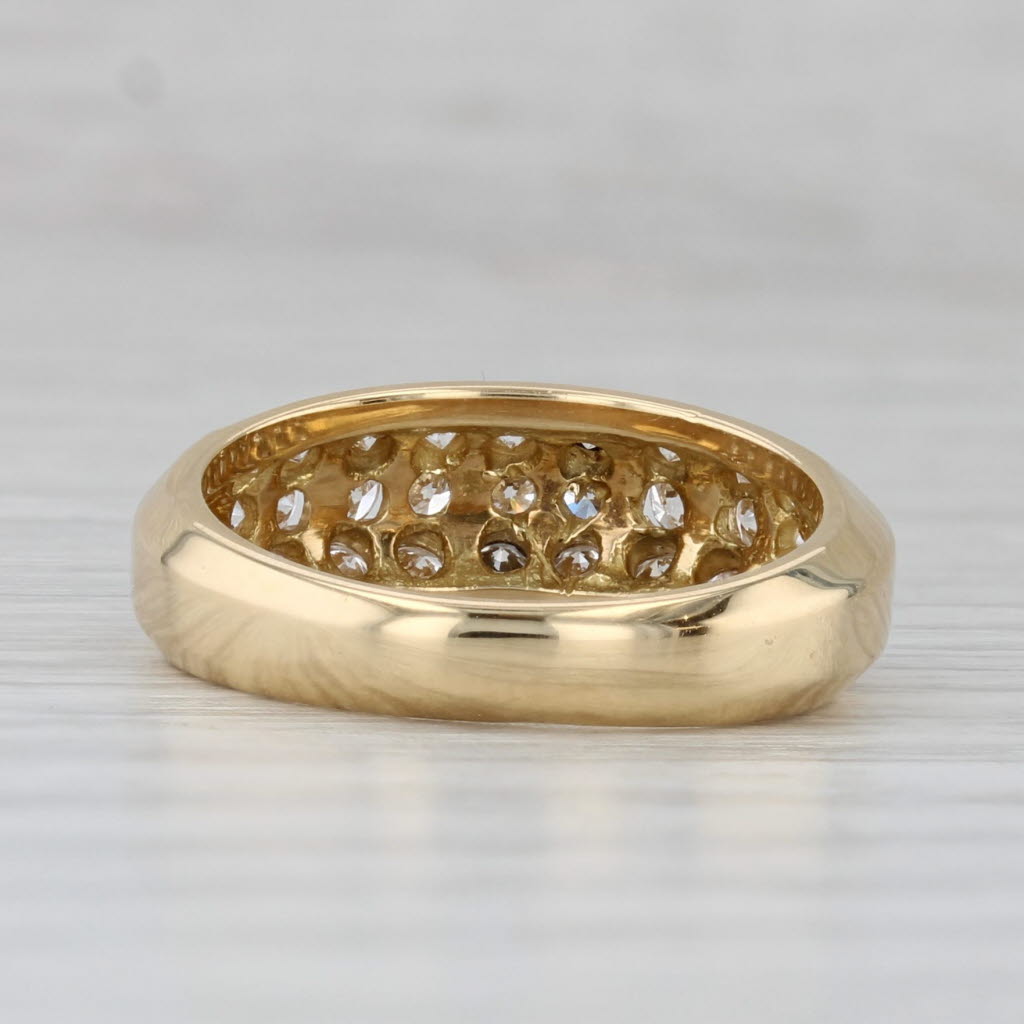 0.98ctw Diamond Wedding Band 18k Yellow Gold Size 6 Anniversary Ring