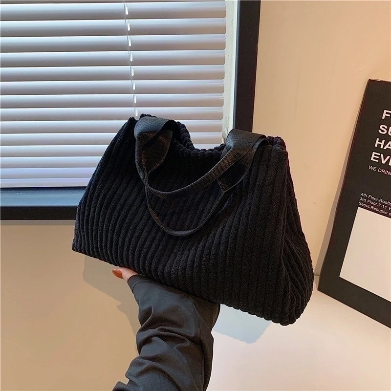 Women's Canvas Solid Color Vintage Style Magnetic Buckle Canvas Bag