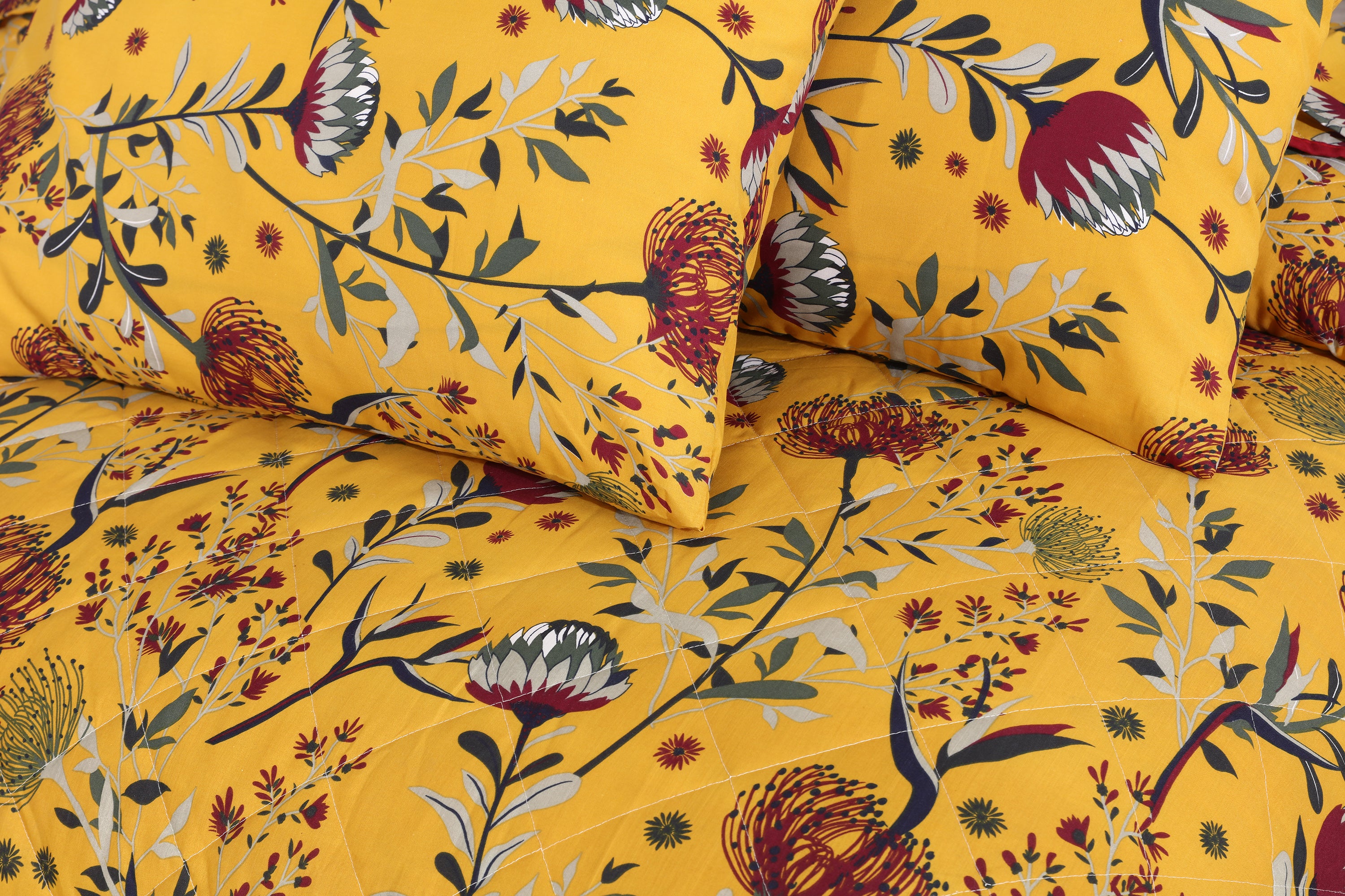 Mustard Floral - Summer Comforter 8pcs Set