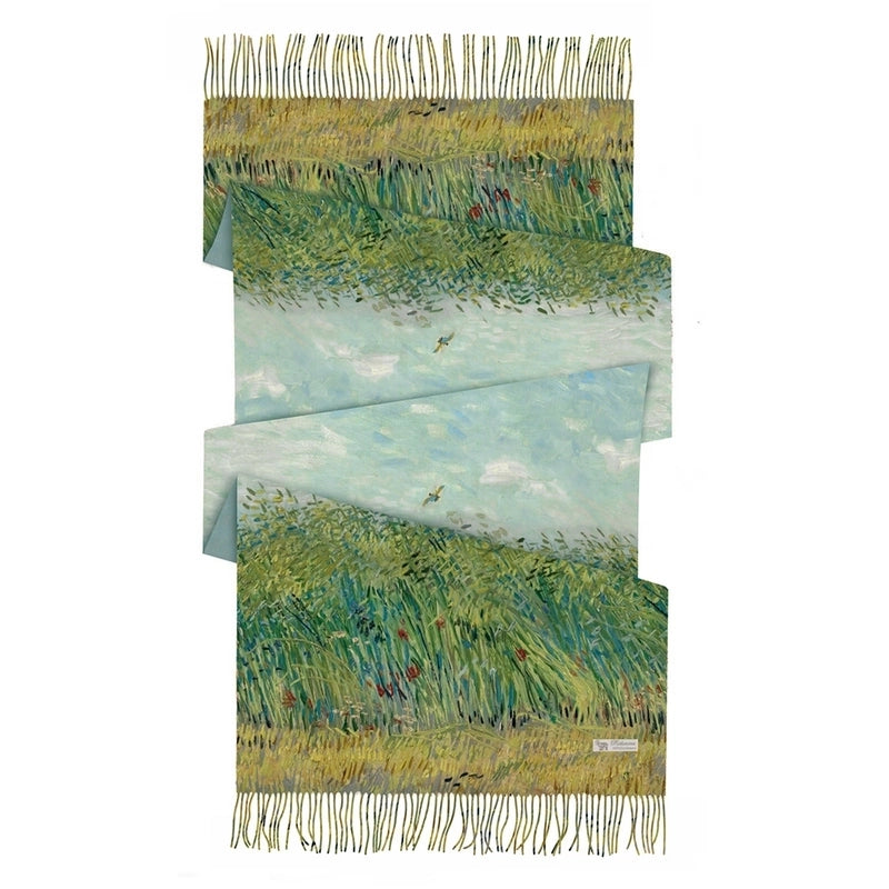 Women's Retro Oil Painting Polyester Silk Scarves