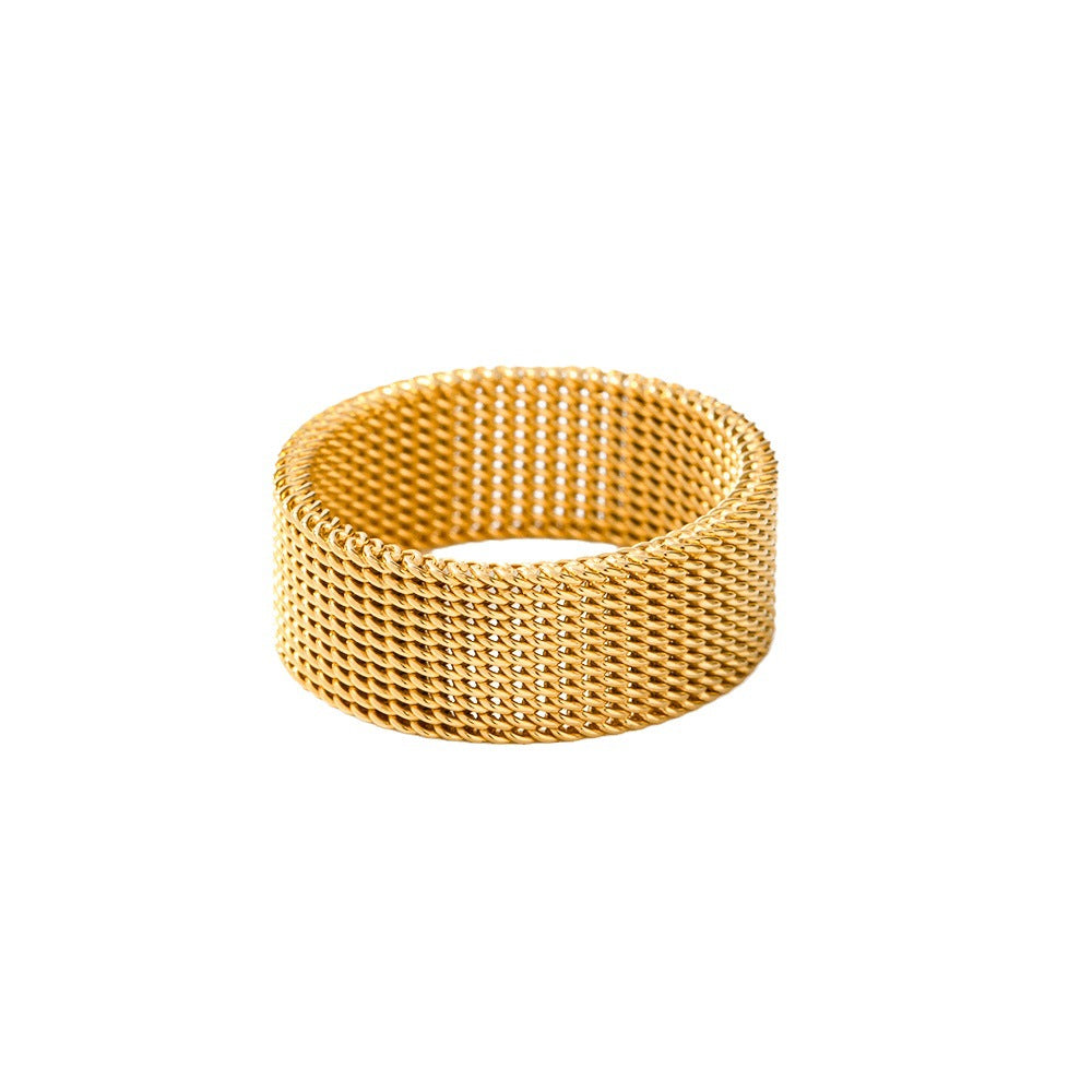 Women  Circle Geometric Stainless Steel 18K Gold Plated Rings
