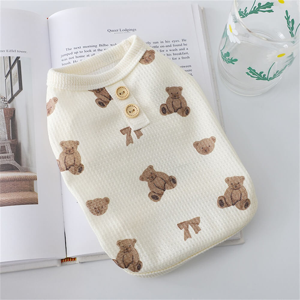 Adorable Teddy Print Dog Vest – Perfect for Indoor and Outdoor Wear