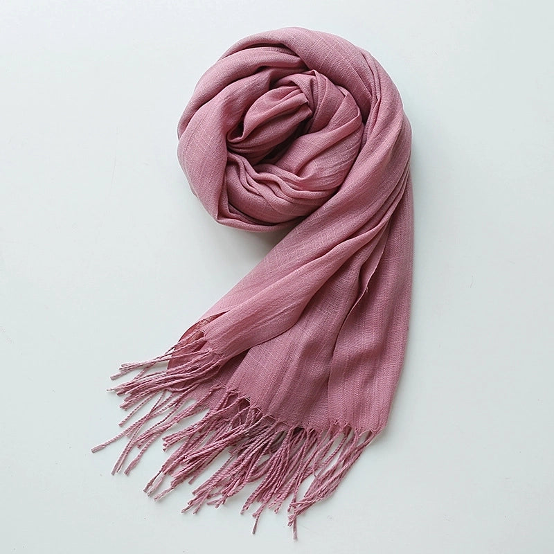 Unisex Minimalist Solid Color Polyester Scarf