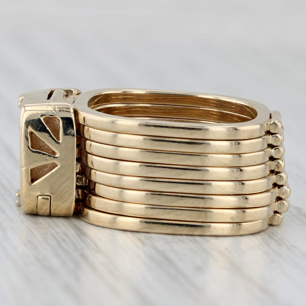 0.40ctw Diamond Ring Convertible 6.5 Bracelet 14k Yellow Gold Size 6
