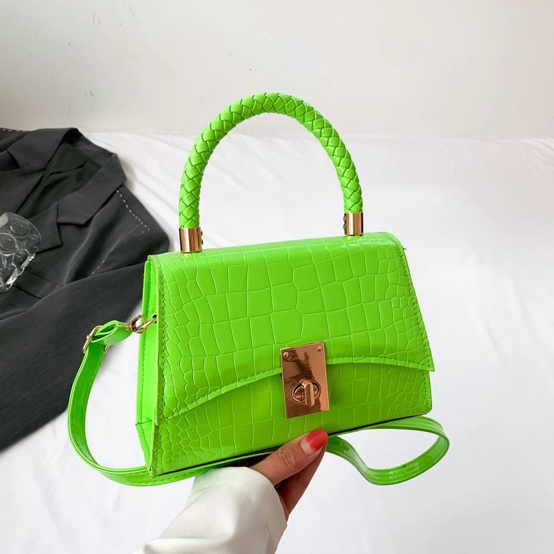 Women's Medium Summer Pu Leather Vintage Style Streetwear Square Bag