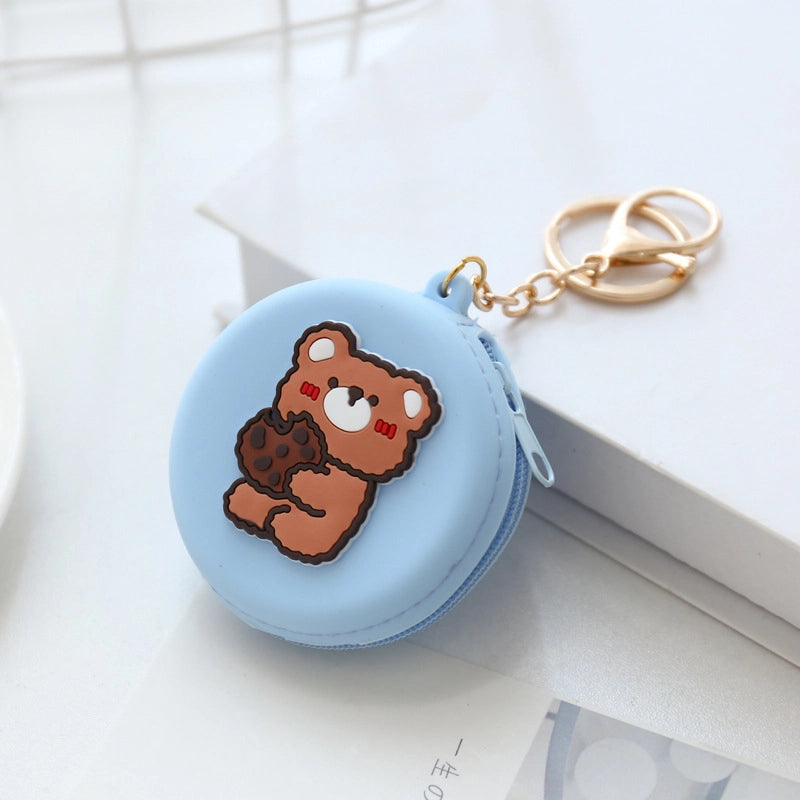 Unisex Animal Silica Gel Zipper Coin Purses