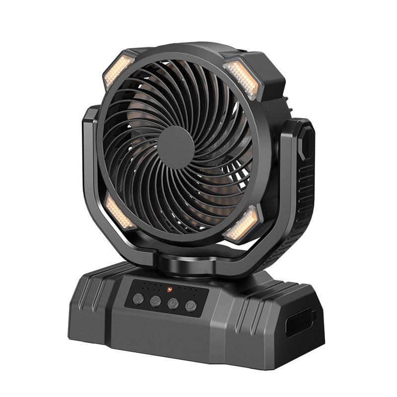 10000mAh Rechargeable Portable Camping Fan with LED Light
