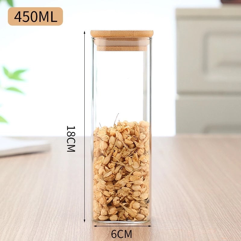 Minimalist Solid Color Wood Glass Storage Container Box