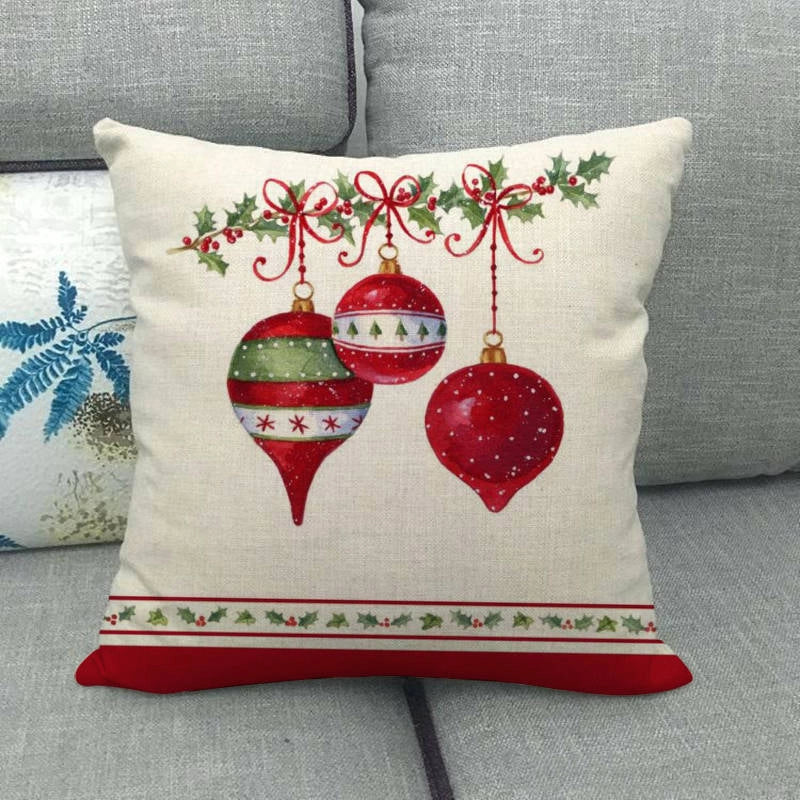 Christmas Casual Cartoon Linen Pillow Cases Couch & Sofa Decor