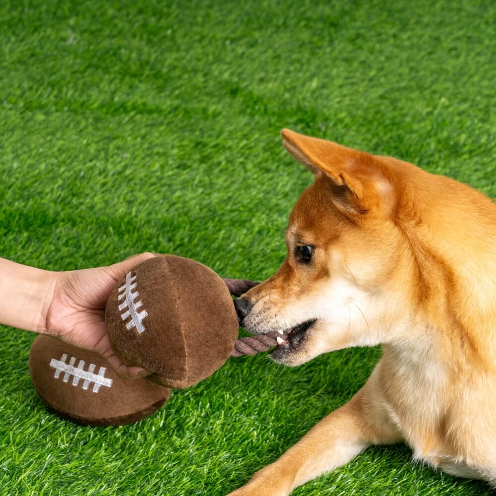 Super Bowl Plush Rugby Football Sound Toy Dog Interactive Toy