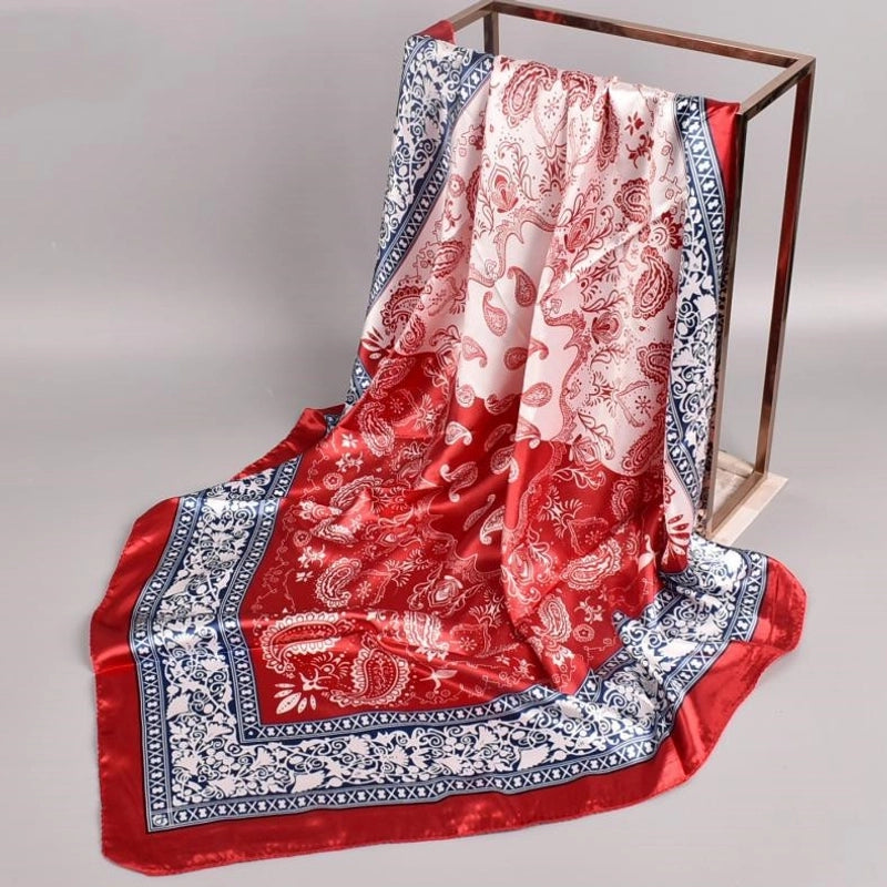 Women's Fashion Printing Satin Silk Scarves