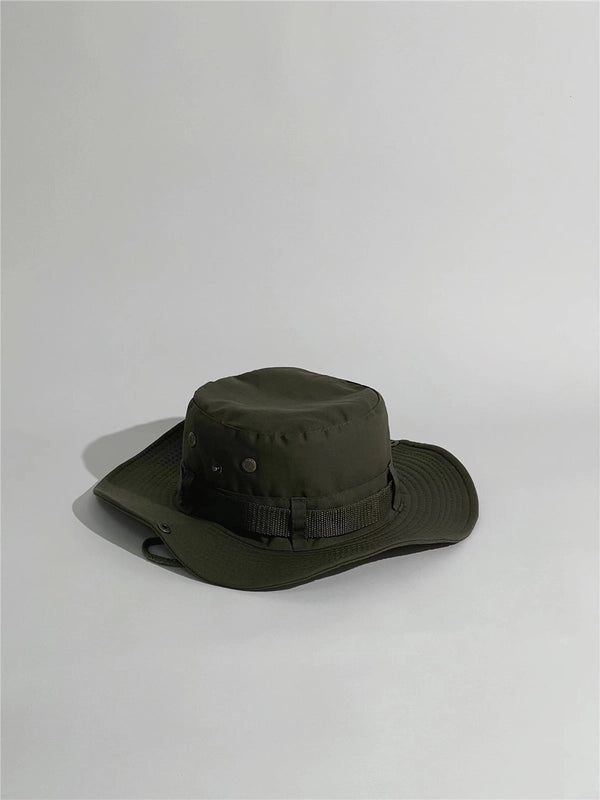 Unisex Tropical Solid Color Wide Eaves Bucket Hat