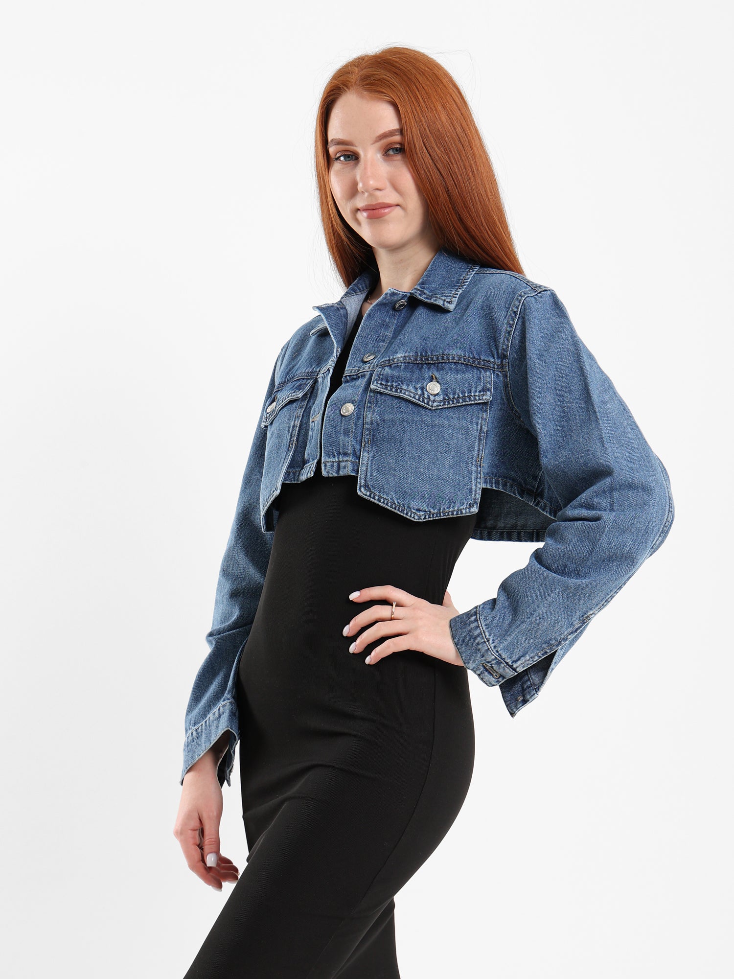 Cropped Utility Denim Jacket