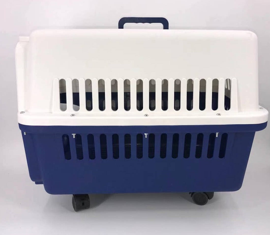 YES4PETS Navy XXL Dog Puppy Cat Crate Pet Carrier Cage W Tray. Bowl & Removable Wheels