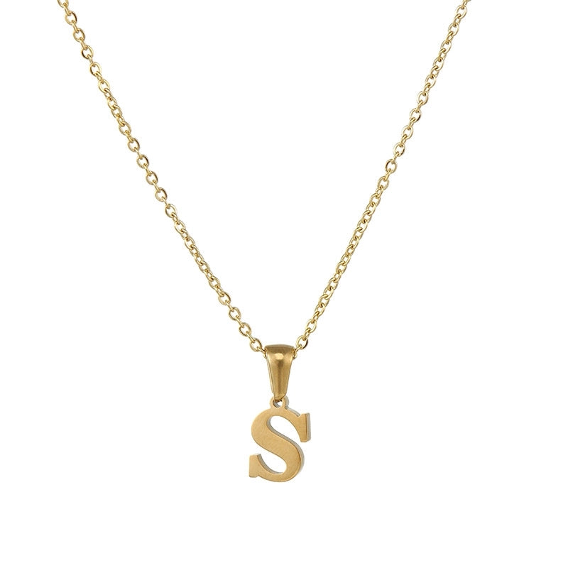 Minimalist Letter Stainless Steel Plating Pendant Necklace