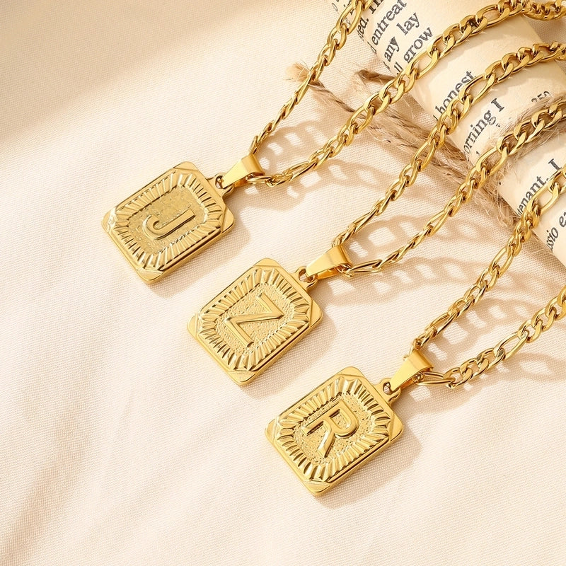 Casual Minimalist Letter 304 Stainless Steel 18K Gold Plated Pendant Necklace