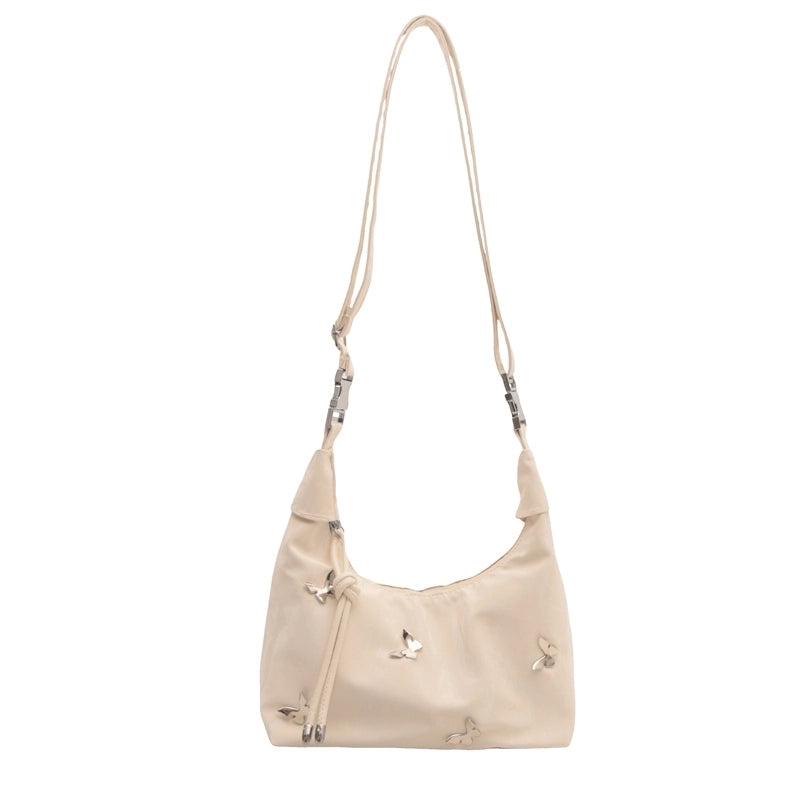Women's Medium Pu Leather Solid Color Butterfly Basic Classic Style Square Zipper Crossbody Bag