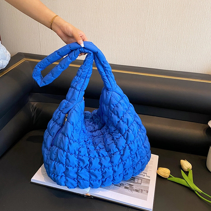 Women's Large Nylon Solid Color Streetwear Zipper Cloud Shape Bag
