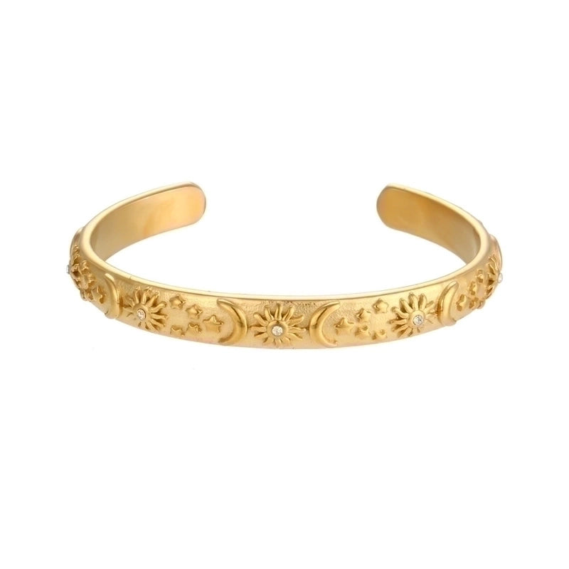 Sun Star Metal Titanium Steel 18k Gold Plated Artificial Gemstones Rings