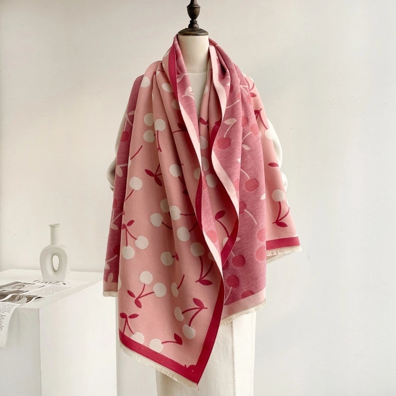 Women's Cute Sweet Cherry Polyester Scarf