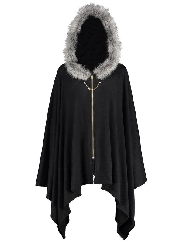 Women's Minimalist Solid Color Faux Fur Acrylic Shawl