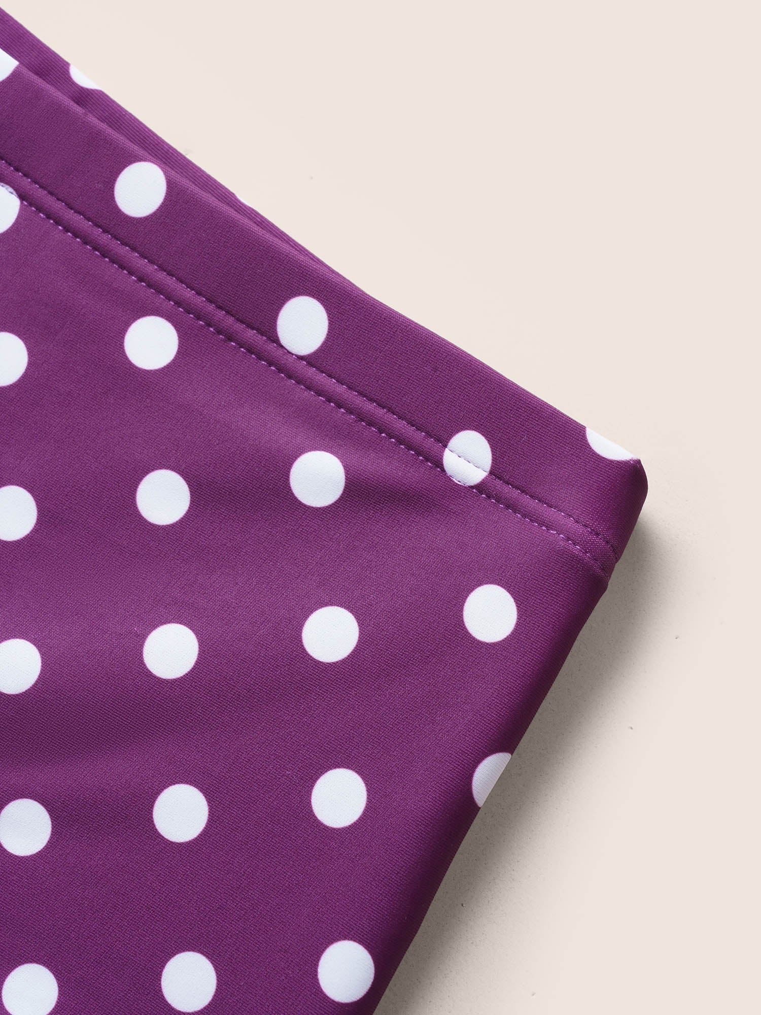 Polka Dot Crossover Ruched Flutter Hem Swim Dress