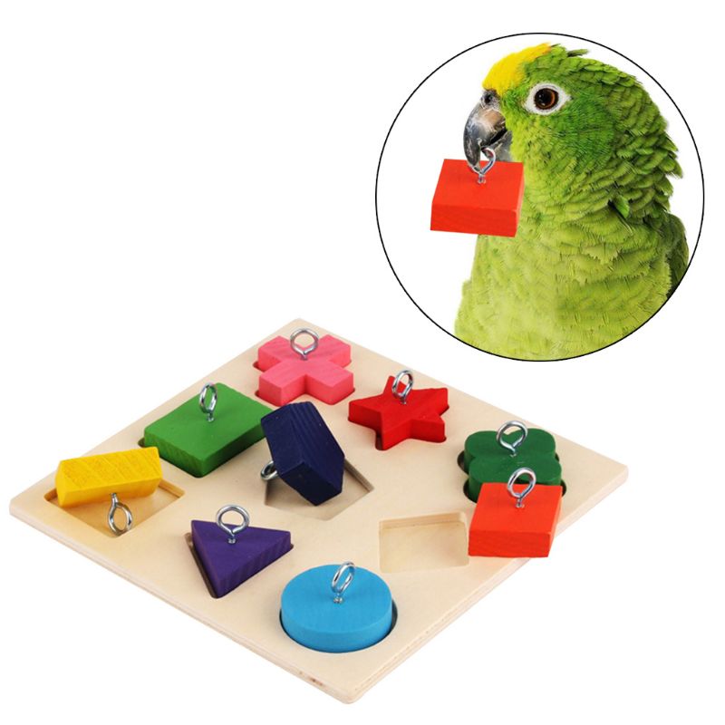 Colorful Wooden Block Bird Toy