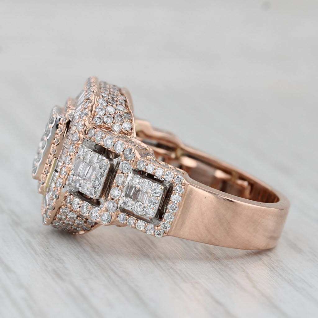 2.43ctw Diamond Halo Ring 10k Rose Gold Size 10