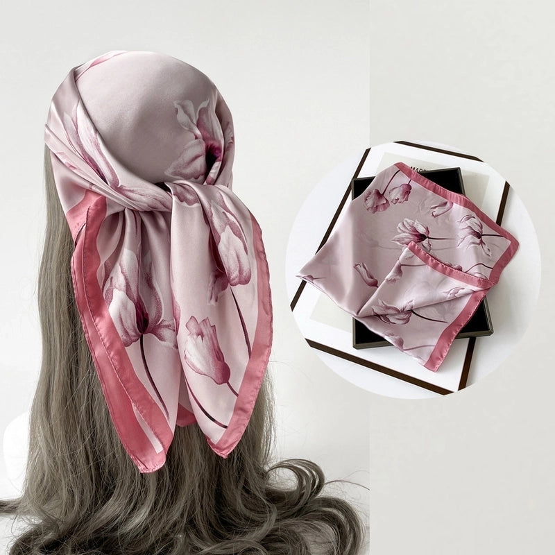 Women's Casual Flower Satin Printing Bandanas