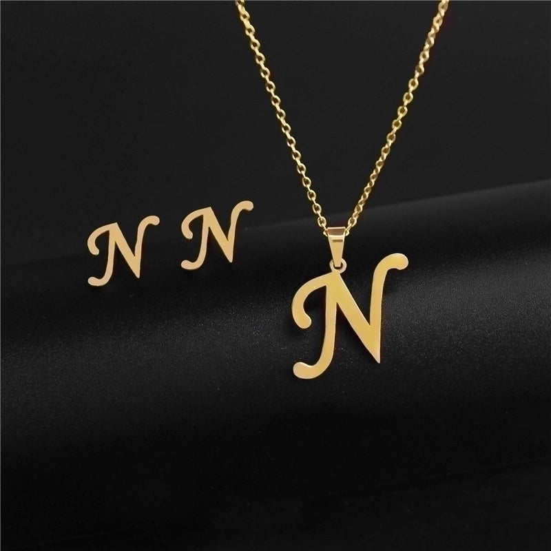Minimalist Letter Stainless Steel Polishing No Inlaid