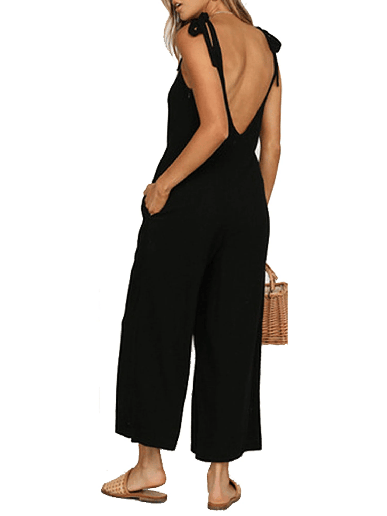 Women's Loose Casual Cotton Linen Jumpsuit