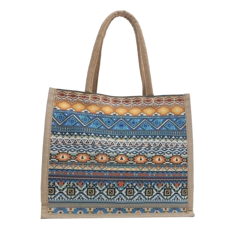 Women's Linen Color Block Classic Style Square Magnetic Buckle Shoulder Bag