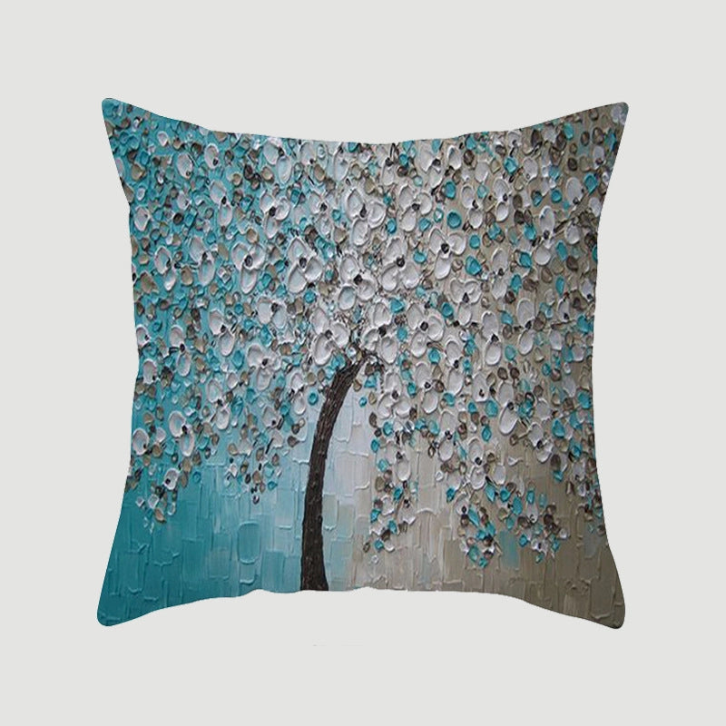 Modern Style Pastoral Letter Plant Linen Pillow Cases Couch & Sofa Decor