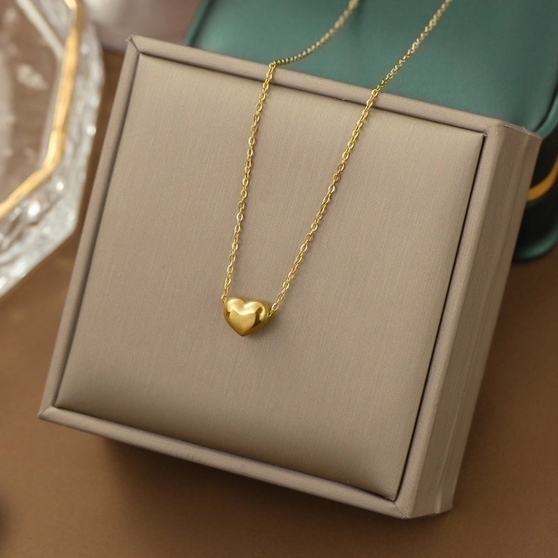 Casual Minimalist Heart Shape Titanium Steel Plating Inlay Pearl Shell Bracelets Earrings Necklace