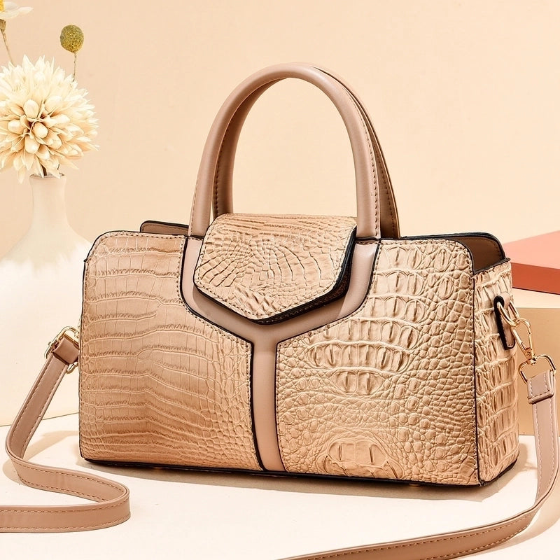 Women's Pu Leather Crocodile Vintage Style Streetwear Sewing Thread Pillow Shape Zipper Buckle Shoulder Bag Crossbody Bag Pillow Shape Bag