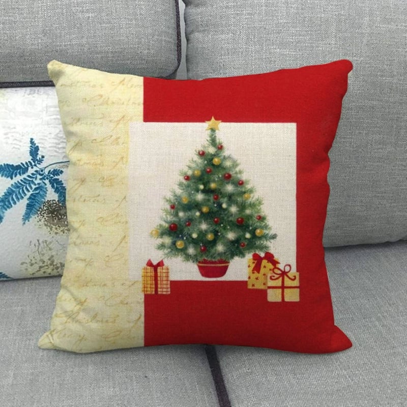 Christmas Casual Cartoon Linen Pillow Cases Couch & Sofa Decor