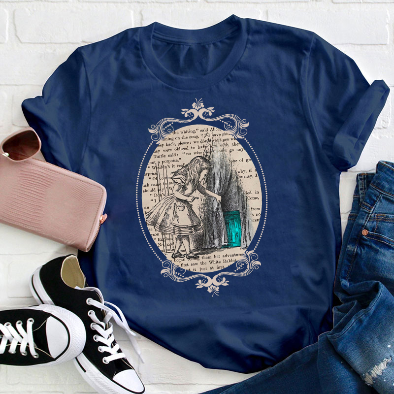 Follow The White Rabbit Teacher T-Shirt