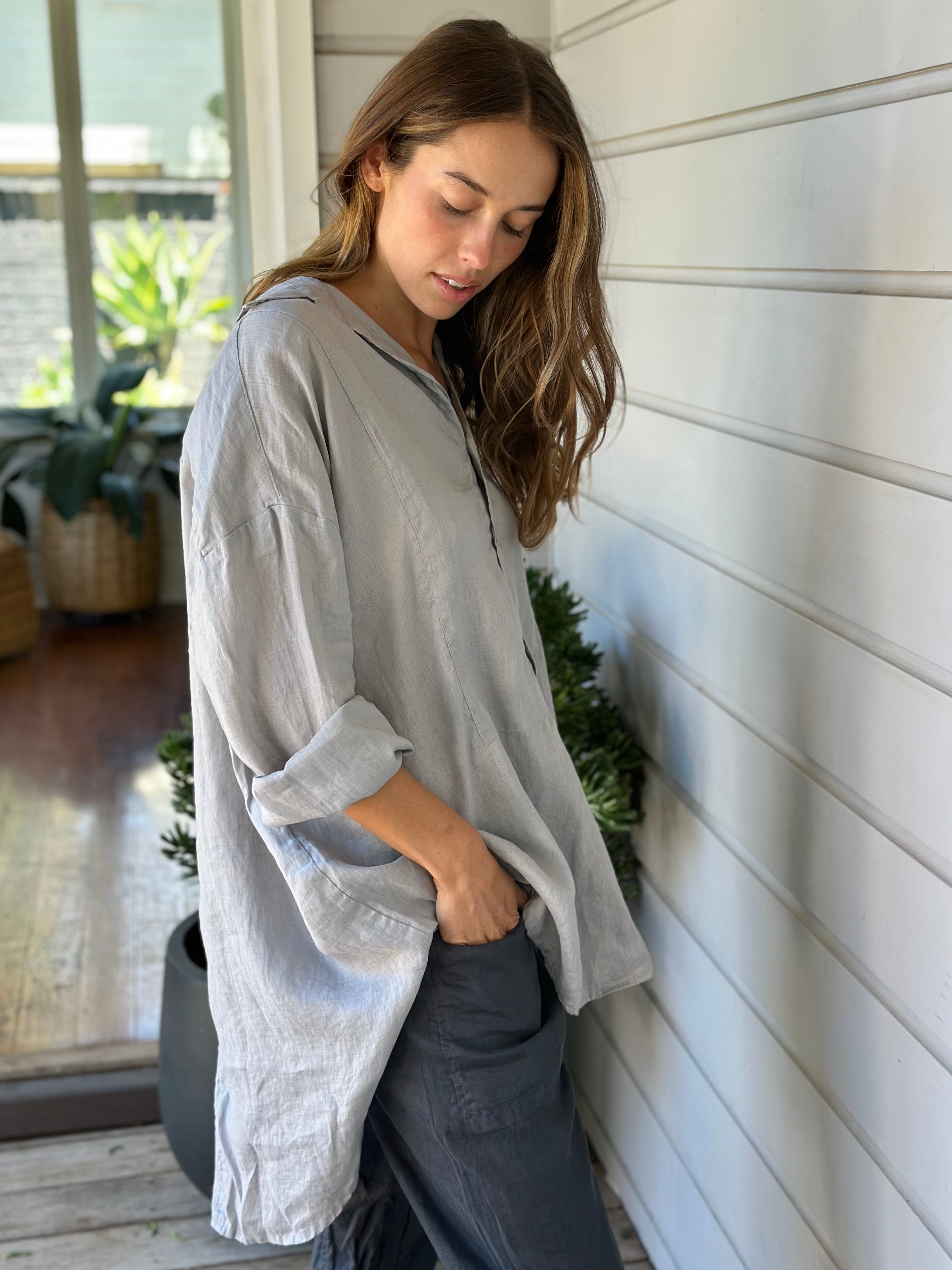 megan shirt-soft grey