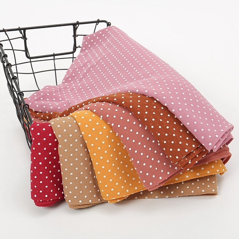 2 Pieces Women's Sweet Solid Color Chiffon Printing Shawl