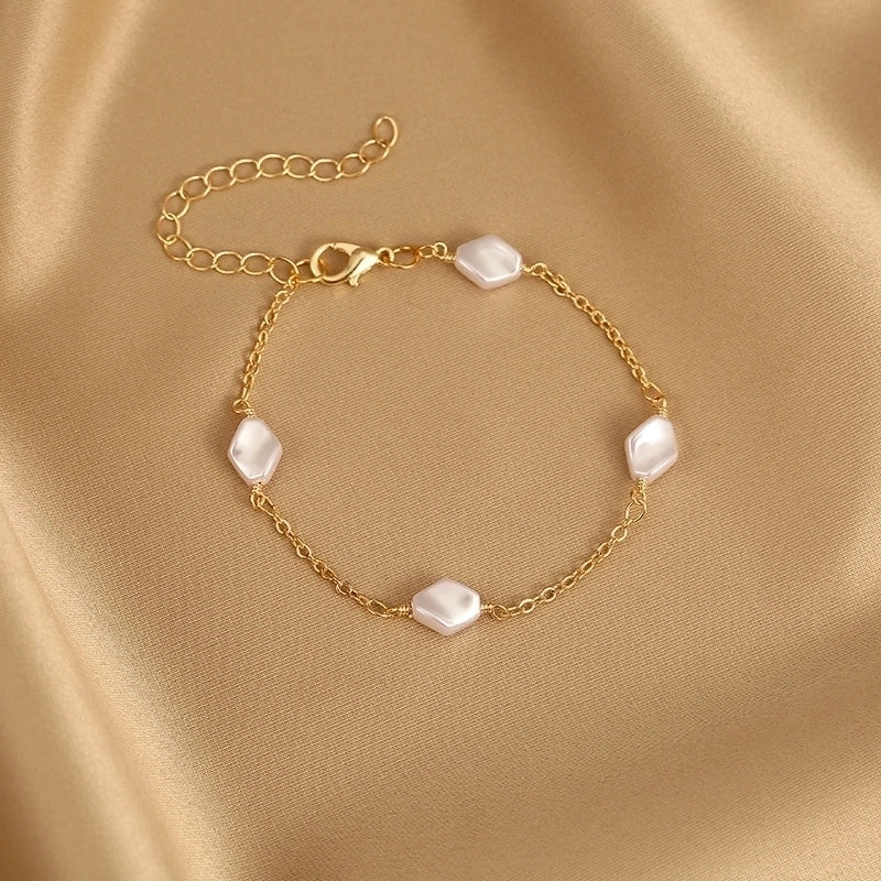 Fashion Heart Shape Butterfly Alloy Inlay Artificial Pearls Rhinestones Women's Bracelets 1 Piece