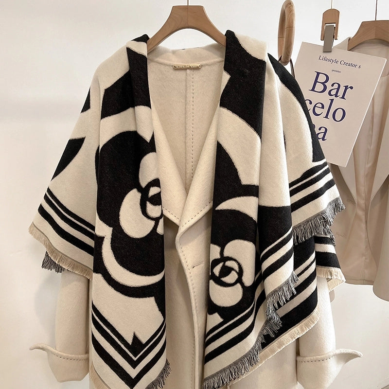 Women's Lady Geometric Imitation Cashmere Shawl