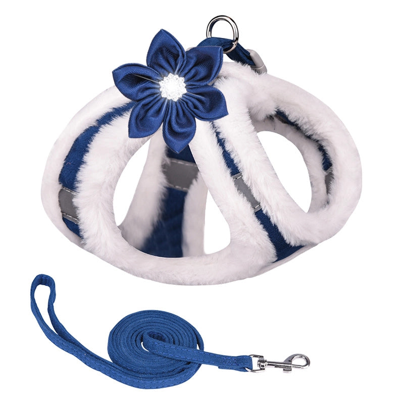 Minimalist Classic Style Faux Rabbit Fur Solid Color Leash